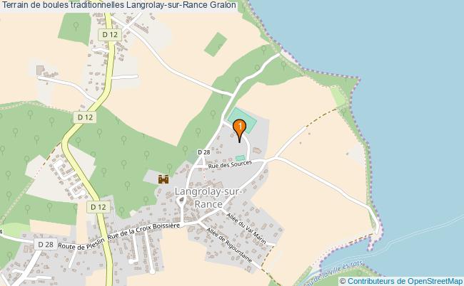 plan Terrain de boules traditionnelles Langrolay-sur-Rance : 1 équipements
