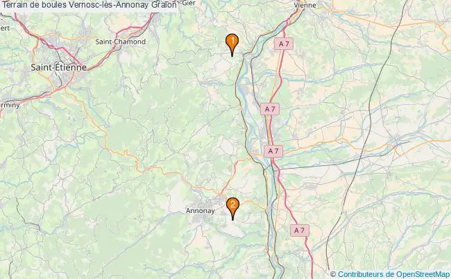 plan Terrain de boules Vernosc-lès-Annonay : 2 équipements