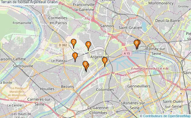 plan Terrain de football Argenteuil : 8 équipements
