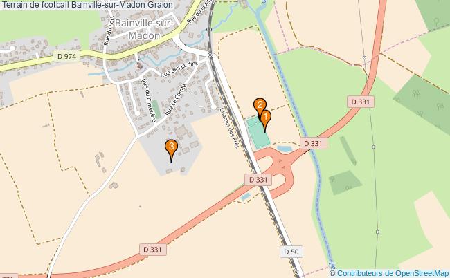 plan Terrain de football Bainville-sur-Madon : 3 équipements