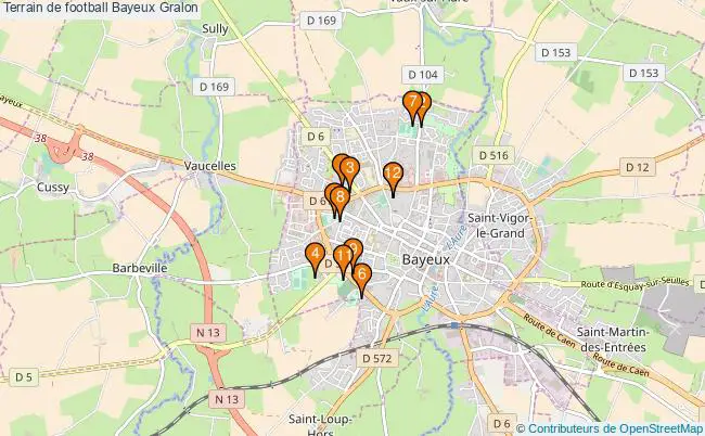 plan Terrain de football Bayeux : 12 équipements