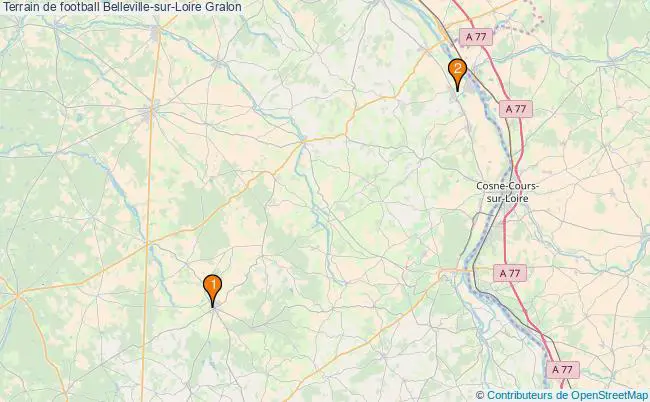 plan Terrain de football Belleville-sur-Loire : 2 équipements