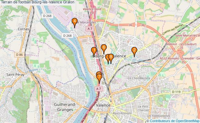 plan Terrain de football Bourg-les-Valence : 8 équipements