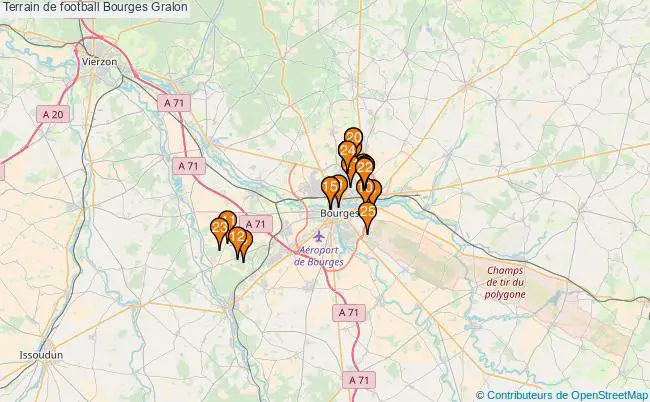 plan Terrain de football Bourges : 25 équipements