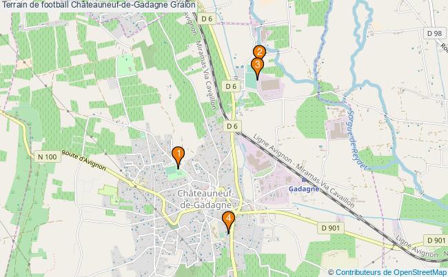 plan Terrain de football Châteauneuf-de-Gadagne : 4 équipements