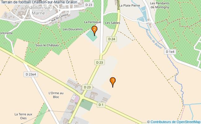 plan Terrain de football Châtillon-sur-Marne : 2 équipements