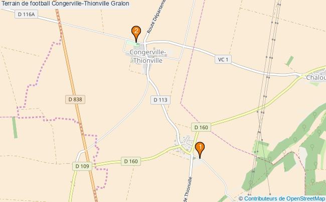 plan Terrain de football Congerville-Thionville : 2 équipements