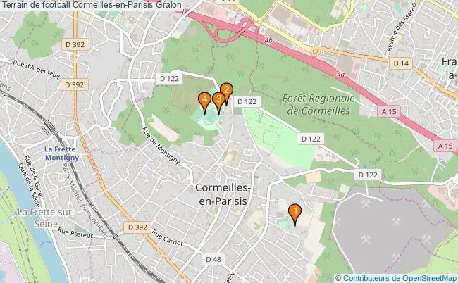 plan Terrain de football Cormeilles-en-Parisis : 4 équipements