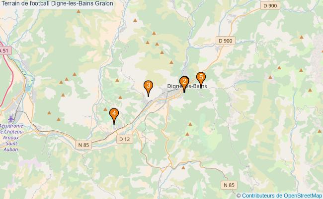plan Terrain de football Digne-les-Bains : 5 équipements