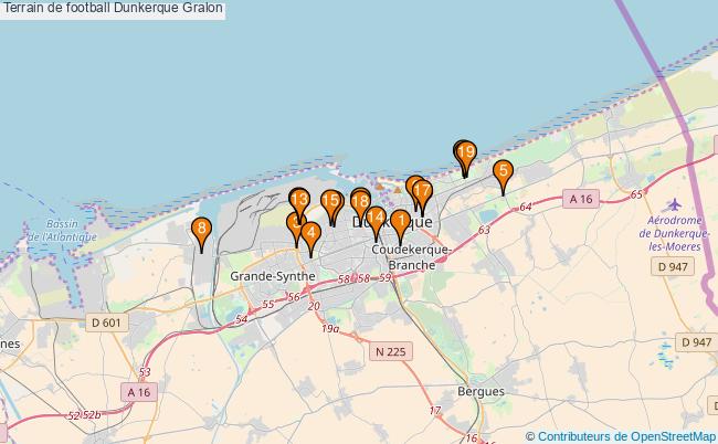 plan Terrain de football Dunkerque : 19 équipements