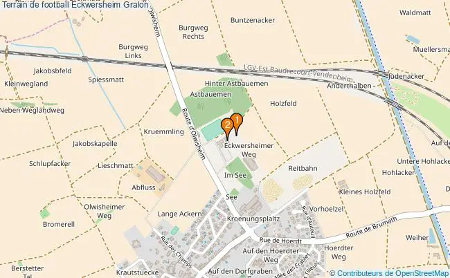 plan Terrain de football Eckwersheim : 2 équipements