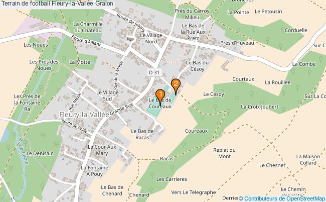 plan Terrain de football Fleury-la-Vallée : 2 équipements
