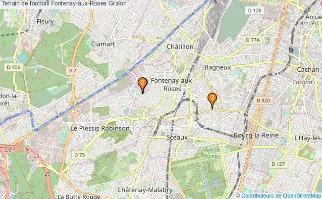 plan Terrain de football Fontenay-aux-Roses : 3 équipements