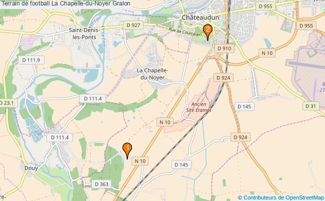 plan Terrain de football La Chapelle-du-Noyer : 2 équipements
