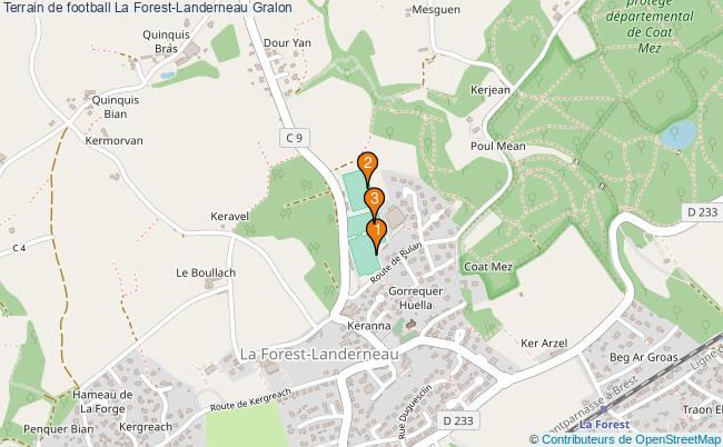 plan Terrain de football La Forest-Landerneau : 3 équipements