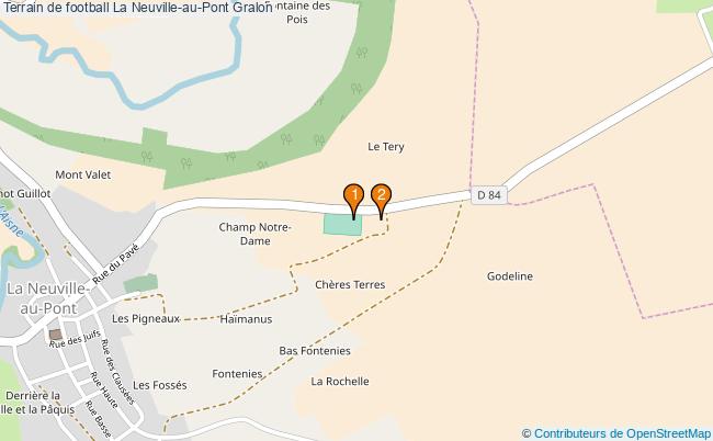 plan Terrain de football La Neuville-au-Pont : 2 équipements