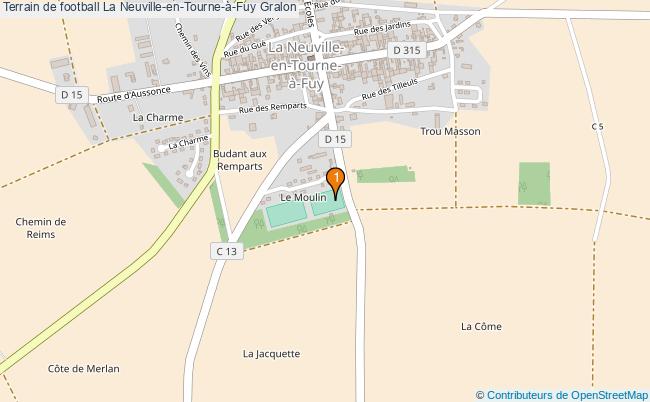 plan Terrain de football La Neuville-en-Tourne-à-Fuy : 1 équipements