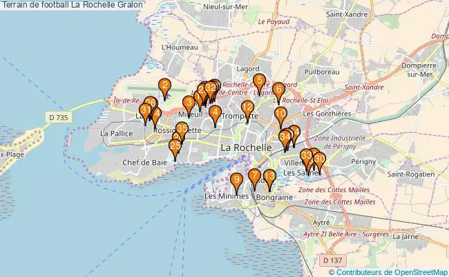 plan Terrain de football La Rochelle : 35 équipements