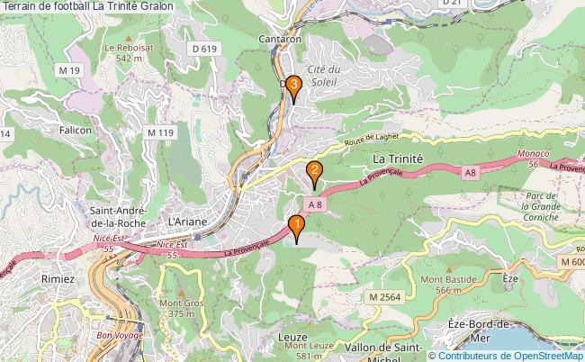 plan Terrain de football La Trinité : 3 équipements