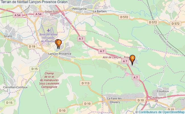 plan Terrain de football Lançon-Provence : 4 équipements