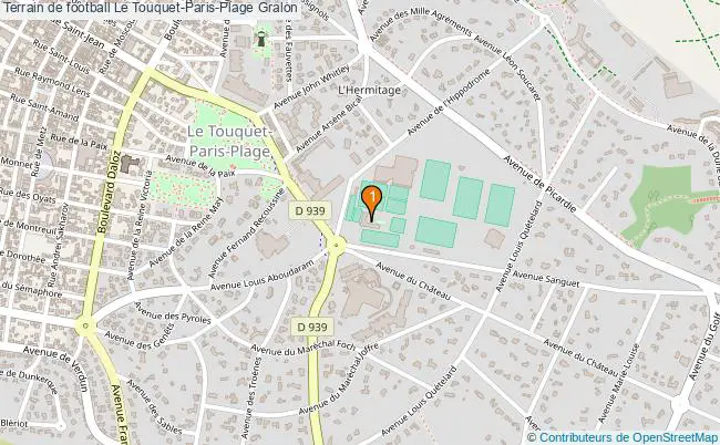 plan Terrain de football Le Touquet-Paris-Plage : 1 équipements