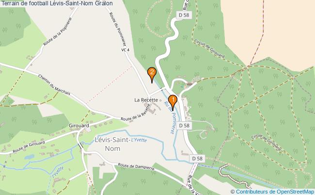 plan Terrain de football Lévis-Saint-Nom : 2 équipements
