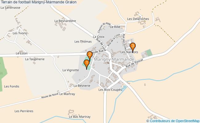 plan Terrain de football Marigny-Marmande : 3 équipements