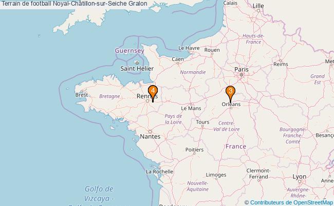 plan Terrain de football Noyal-Châtillon-sur-Seiche : 4 équipements