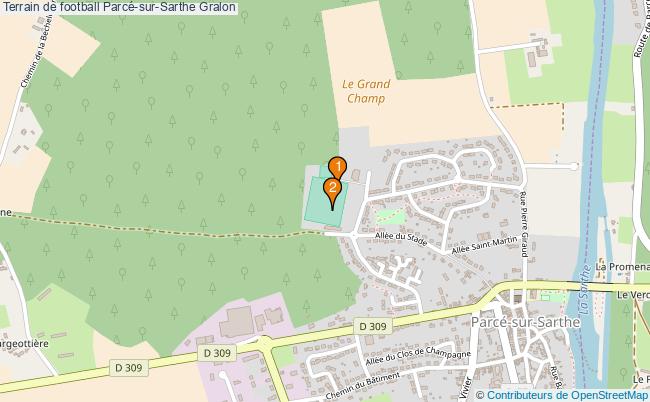 plan Terrain de football Parcé-sur-Sarthe : 2 équipements