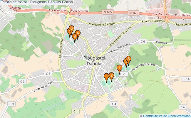 plan Terrain de football Plougastel-Daoulas : 9 équipements