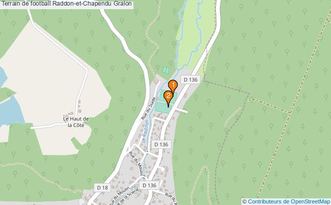 plan Terrain de football Raddon-et-Chapendu : 2 équipements