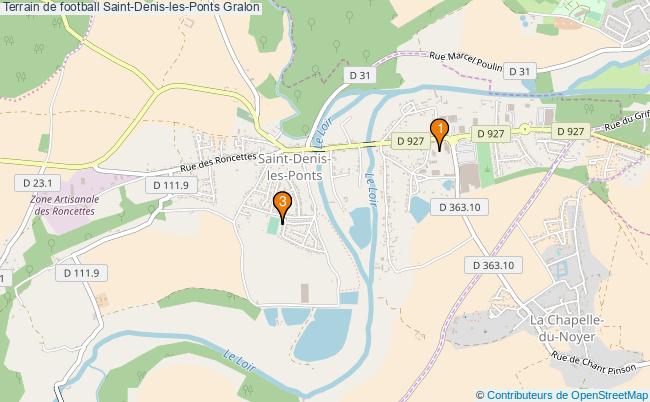 plan Terrain de football Saint-Denis-les-Ponts : 3 équipements