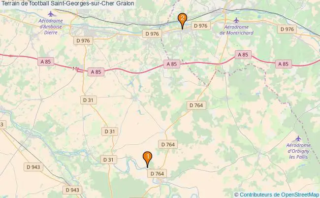 plan Terrain de football Saint-Georges-sur-Cher : 2 équipements