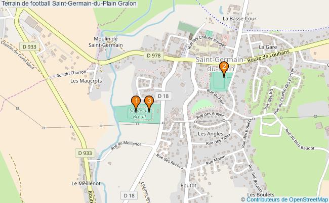 plan Terrain de football Saint-Germain-du-Plain : 3 équipements