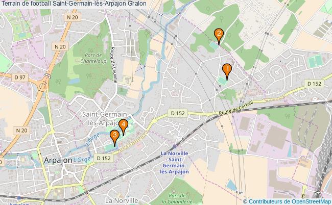 plan Terrain de football Saint-Germain-lès-Arpajon : 4 équipements