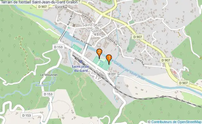 plan Terrain de football Saint-Jean-du-Gard : 2 équipements