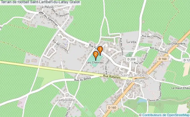 plan Terrain de football Saint-Lambert-du-Lattay : 2 équipements