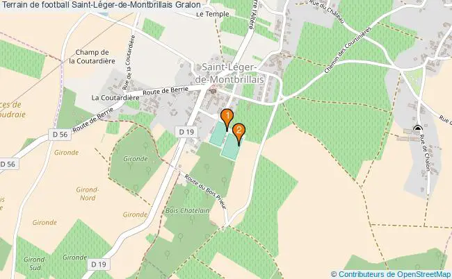 plan Terrain de football Saint-Léger-de-Montbrillais : 2 équipements