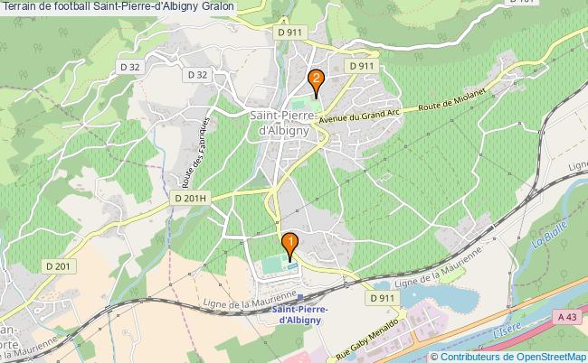plan Terrain de football Saint-Pierre-d'Albigny : 2 équipements