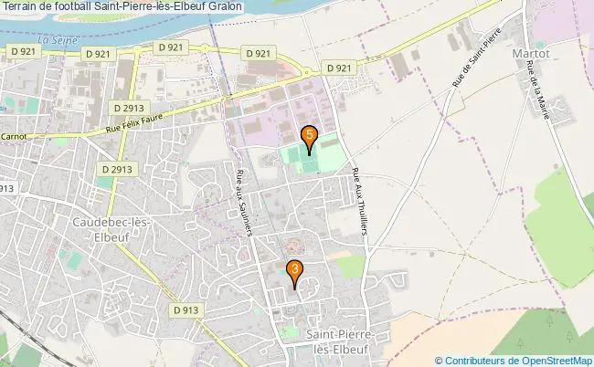 plan Terrain de football Saint-Pierre-lès-Elbeuf : 5 équipements