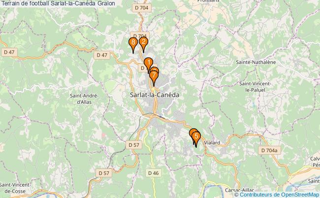 plan Terrain de football Sarlat-la-Canéda : 8 équipements