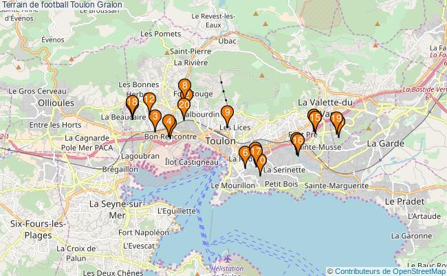 plan Terrain de football Toulon : 20 équipements