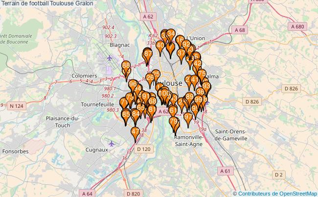 plan Terrain de football Toulouse : 100 équipements