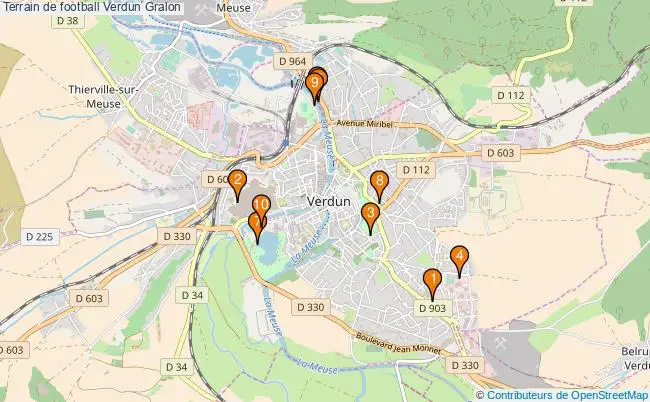 plan Terrain de football Verdun : 10 équipements