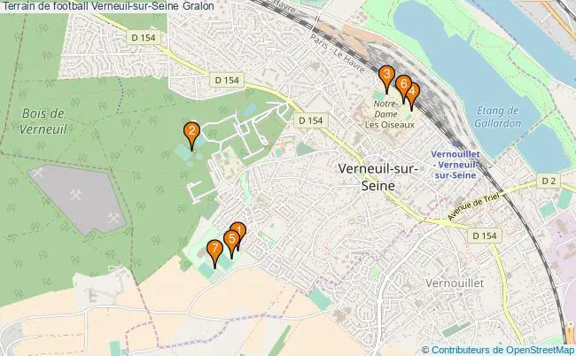 plan Terrain de football Verneuil-sur-Seine : 7 équipements