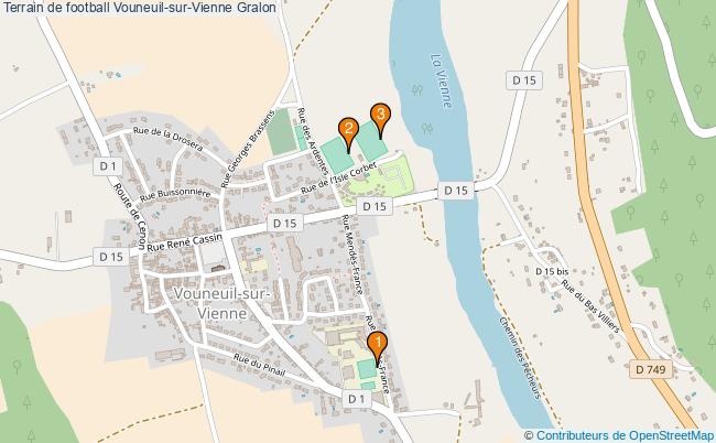 plan Terrain de football Vouneuil-sur-Vienne : 3 équipements