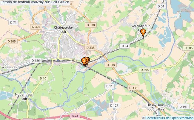 plan Terrain de football Vouvray-sur-Loir : 4 équipements