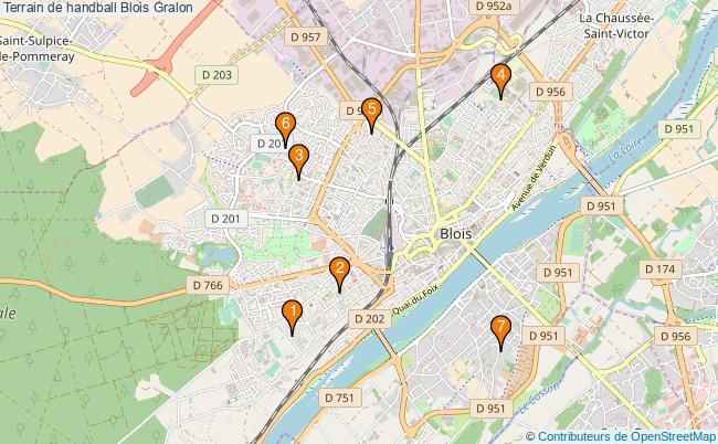 plan Terrain de handball Blois : 7 équipements