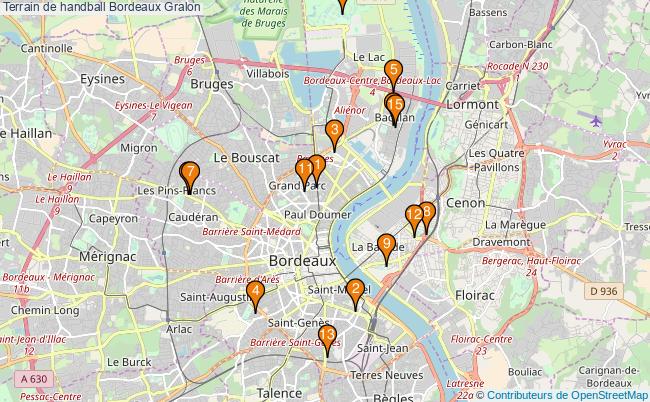 plan Terrain de handball Bordeaux : 15 équipements