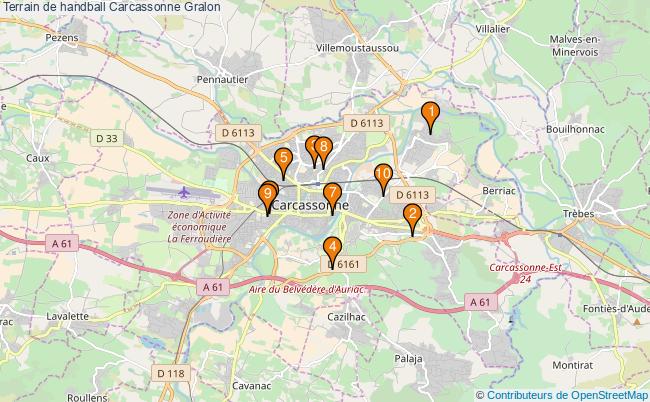 plan Terrain de handball Carcassonne : 10 équipements